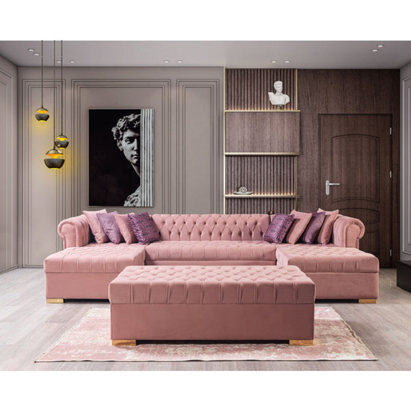 Everly Quinn Cecilia Upholstered Sectional Wayfair